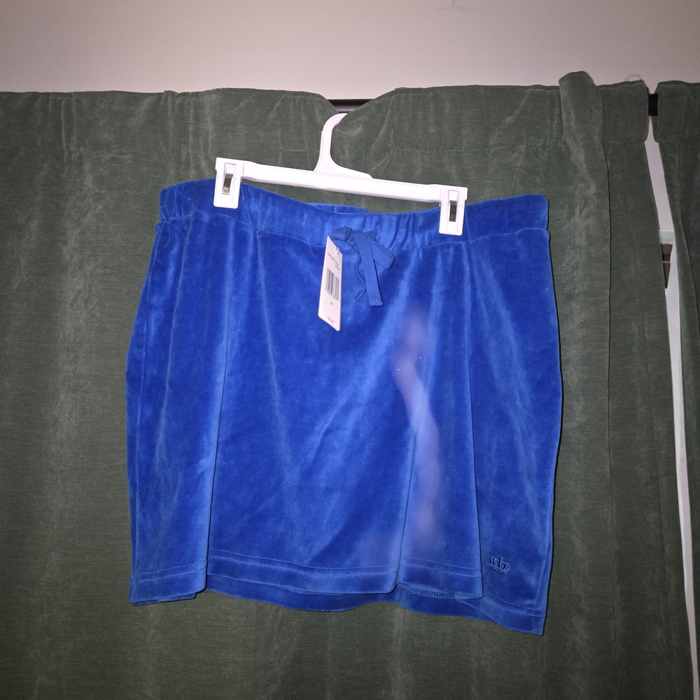 NWT Juicy By Juicy Couture Royal Blue Velour Skirt